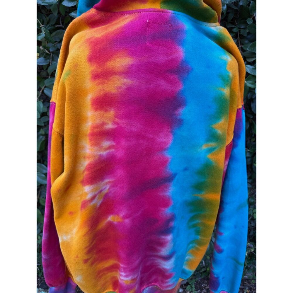 Upcycled Tie Dye Hoodie - Gay appliqué - Picture 5 of 6